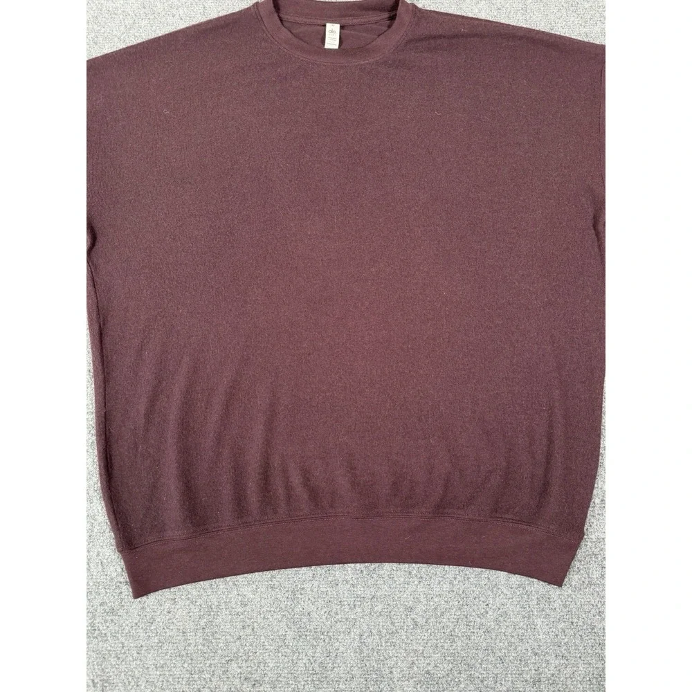 Alo Yoga Crew Neck Sweatshirt Mens Medium Plum Purple Boxy Oversized